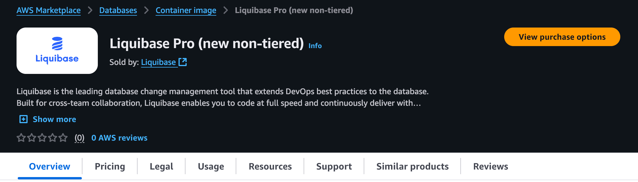 Purchase Liquibase on AWS 2