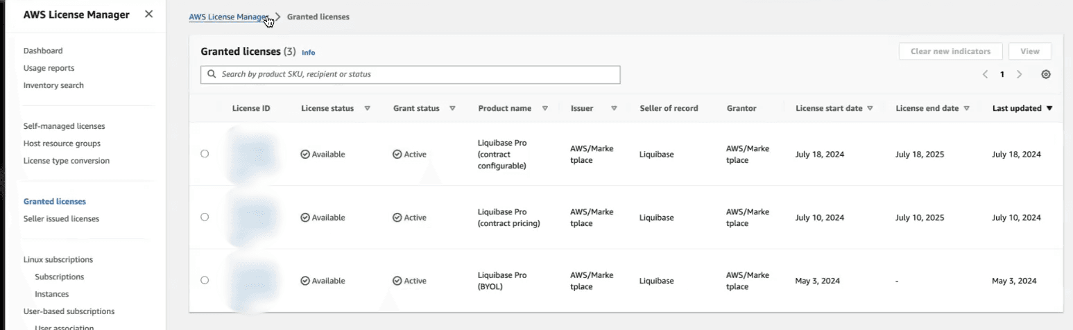 Purchase Liquibase on AWS5