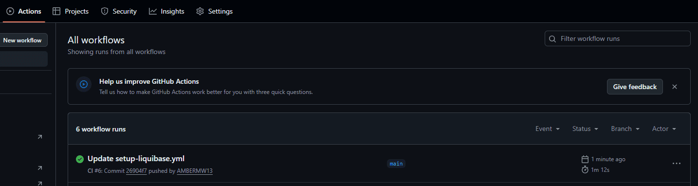 5.0 COMMUNITY/SECURE Set up your Liquibase GitHub Action - 8 - image component