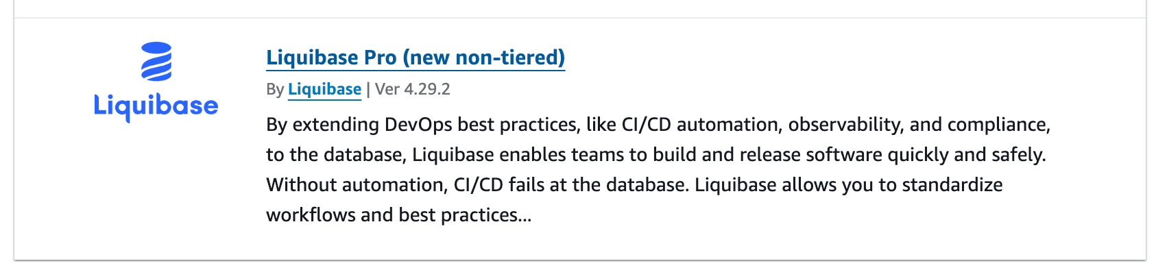Purchase Liquibase on AWS 2