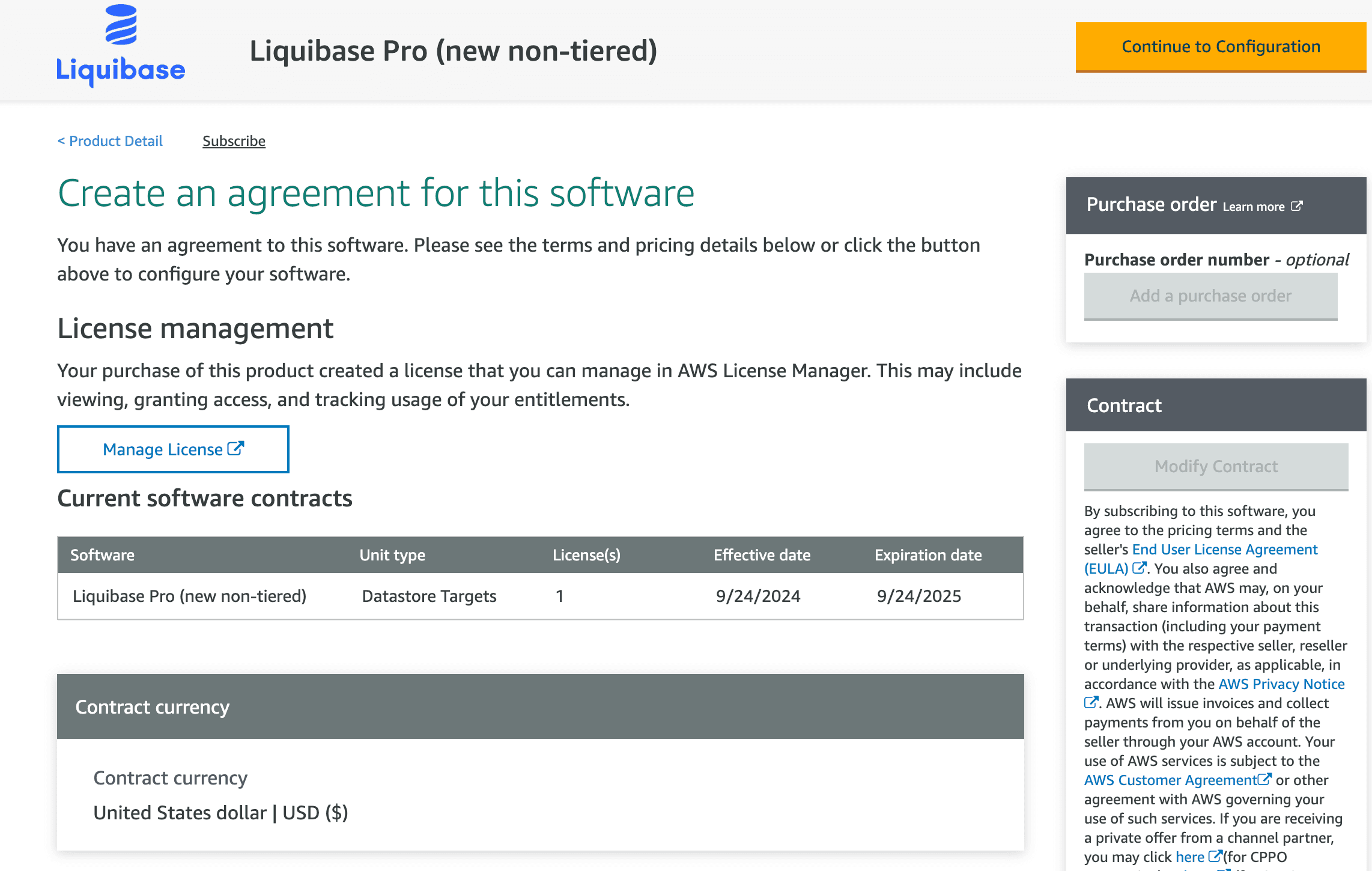 Purchase Liquibase on AWS5