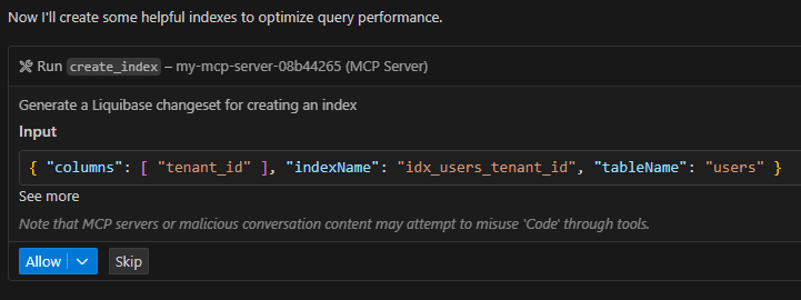 5.0 Configure the Liquibase Changelog MCP Server in VS Code - 2 image